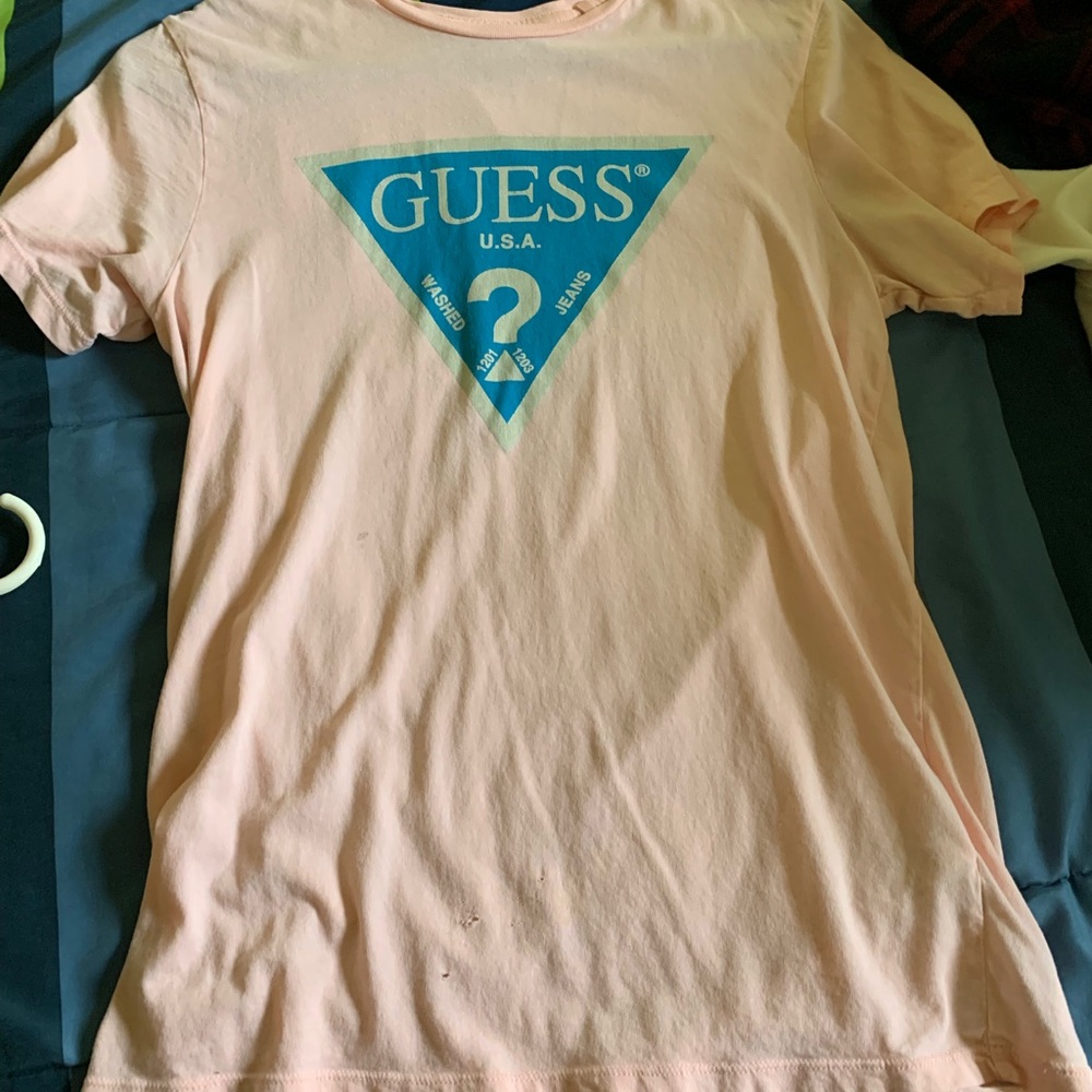 Guess Mens Pink T-Shirt